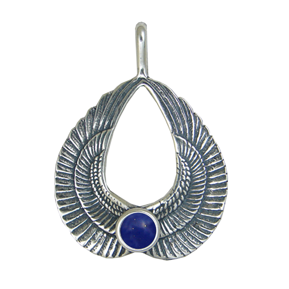 Sterling Silver Wings of Love Pendant With Lapis Lazuli